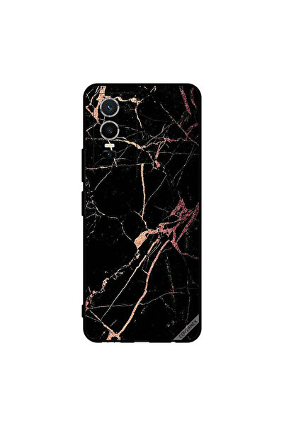 Covernex غطاء حماية لهاتف vivo Y76 5G بنمط رخامي أسود