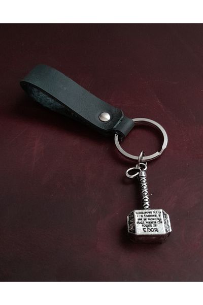 BSN Store Thor Hammer Symbol Keychain Hand Made Real Leather Keychain