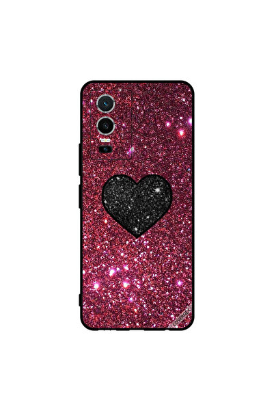 Covernex غطاء حماية لهاتف فيفو Y76 5G قلب أسود مع لمعان أحمر