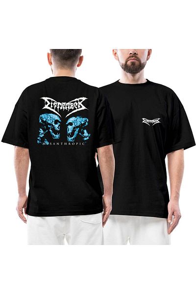 Z zepplin Μπλουζάκι Dismember Misanthropic μπροστινό πίσω με στάμπα μαύρο oversize