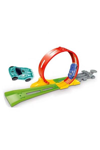 dalimag Interactive Toy for Kids - Hot Wheels 360 Race Track Set with DIY Constructor, 2 Cars, Eject Rail Ra
