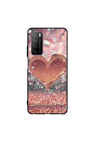 Covernex غطاء حماية لهاتف Honor Play 4 بتصميم قلب ذهبي لامع