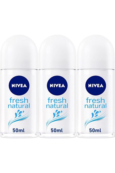 NIVEA Deodorant Roll-on for Women, 48h Protection, Fresh Natural Ocean Extracts, 3x50ml