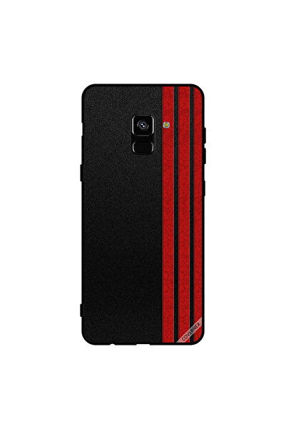 Covernex غطاء حماية لهاتف سامسونج جالاكسي A8+ (2018) بثلاثة خطوط عمودية حمراء