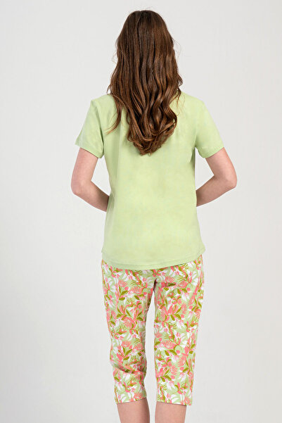 VİENETTA Pamuklu Kadın Kısa Kol Kaprili Pijama Takım , 409020