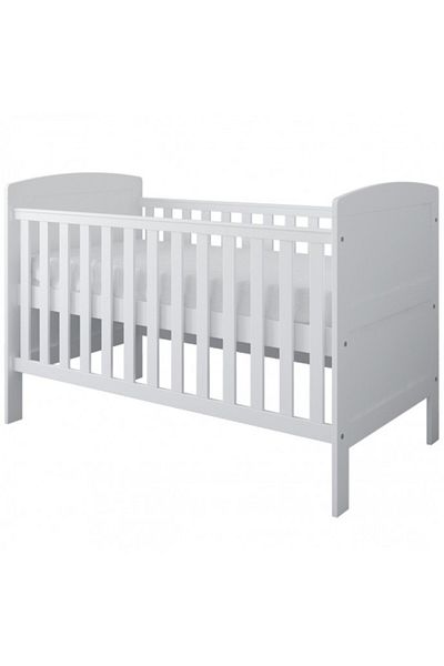Nichiduta Patut din lemn Nichiduta Philip Alb 120x60 cm cu laterala detasabila,Margine din silicon pentru prot