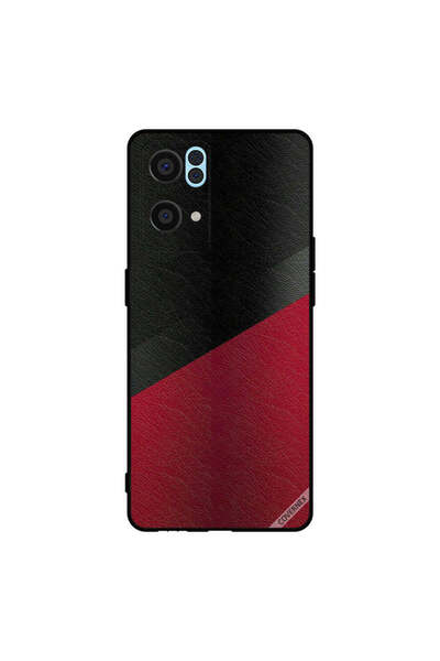 Covernex غطاء حماية لهاتف Oppo Reno7 Pro 5G بنمط جلدي أسود وأحمر
