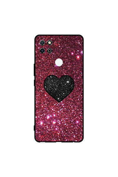 Covernex غطاء حماية لهاتف Honor Play 5T بتصميم قلب أسود مع بريق أحمر
