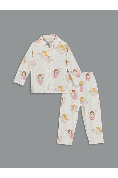 LC Waikiki Collar Printed Baby Girl Pajama Set