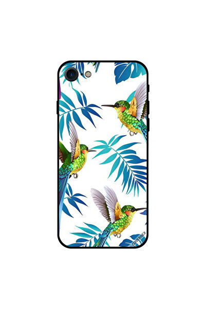 Covernex غطاء حماية لجهاز iPhone 7 برسومات طيور لطيفة وأوراق كبيرة