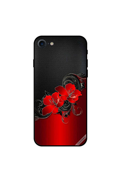 Covernex غطاء حماية لجهاز iPhone 8 بنقشة زهور حمراء