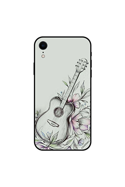 Covernex غطاء حماية لجهاز iPhone XR بتصميم جيتار زهري بالأبيض والأسود