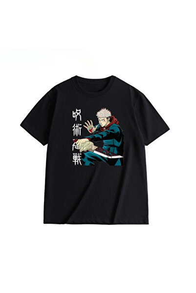 Flood Of Style Ανιμέ μοτίβο Unisex ανδρικό μπλουζάκι Jujutsu line ‌ ‌