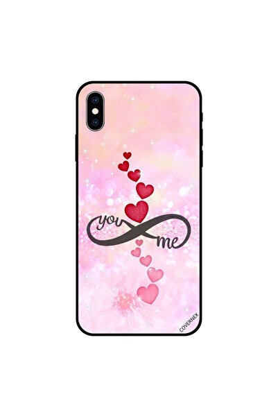 Covernex غطاء حماية iPhone X قلوب حمراء ووردية أنت لا متناهي أنا