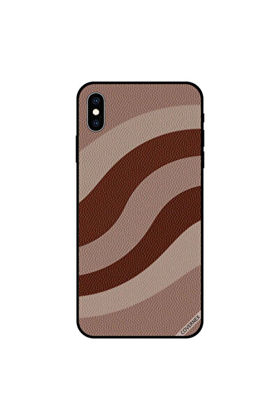 Covernex غطاء حماية لجهاز iPhone XS MAX بنقشة جلد الخوخ والبني