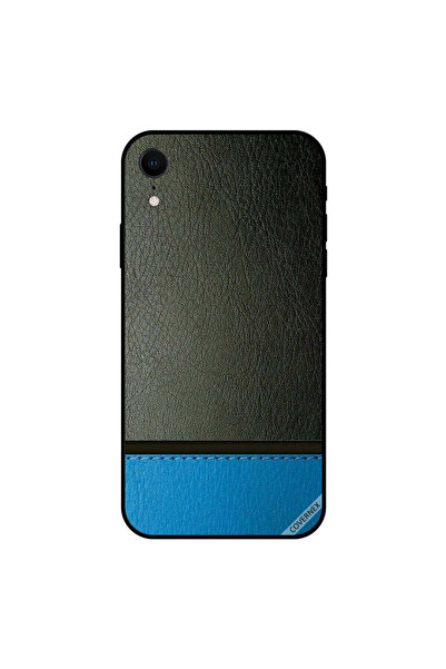 Covernex غطاء حماية iPhone XR بنقشة جلد أزرق وأخضر داكن