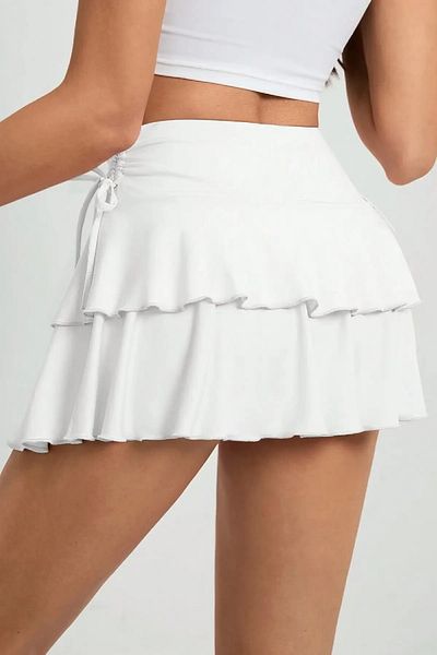 JE-TU Lace-Up Mini Shorts Skirt Jt8067