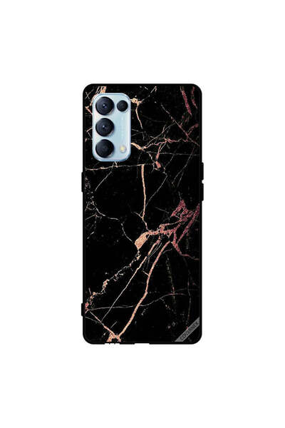 Covernex Protective Case Cover For Oppo Reno5 Pro 5G Racked Black Marble Pattern