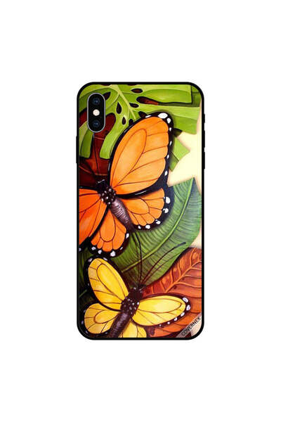 Covernex iPhone XS MAX Case Cover Black & Orange Butterflies