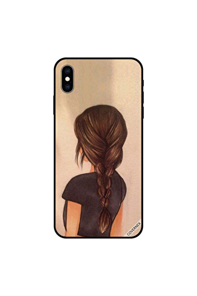 Covernex غطاء حماية لهاتف iPhone X، صورة فتاة لطيفة ذات شعر مطوي عتيق