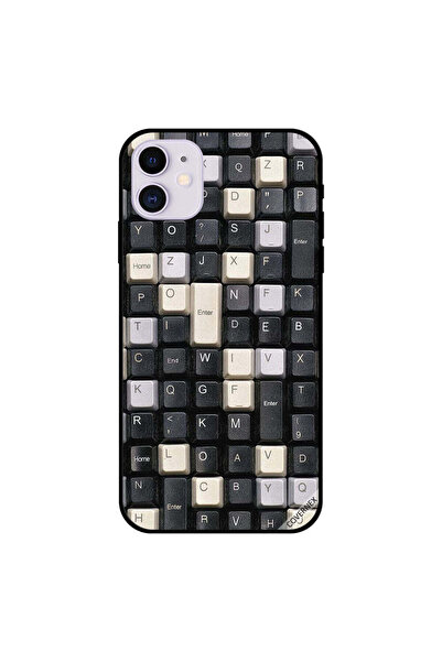 Covernex غطاء حافظة iPhone 11 مع أزرار لوحة مفاتيح باللونين الأسود والأبيض