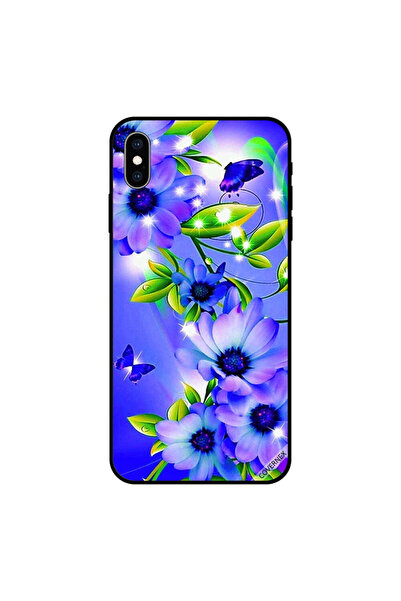Covernex غطاء حماية لجهاز iPhone XS MAX بنقشة فراشات وزهور زرقاء