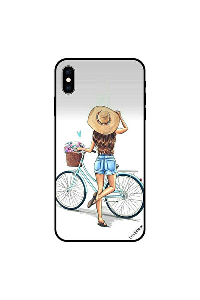 Covernex غطاء حماية لجهاز iPhone XS MAX بتصميم فتاة أنيقة مع دراجة