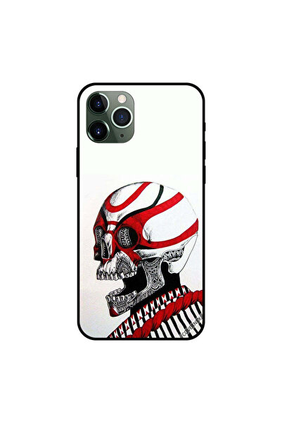 Covernex غطاء حماية لجهاز iPhone 11 Pro بتصميم جمجمة باللونين الأحمر والأبيض