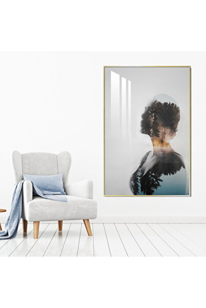 SND لوحة جدارية خشبية فاخرة مع برواز ذهبي و طبقة من الاكرليك الشفاف