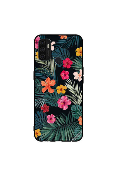 Covernex غطاء حماية لهاتف Oppo A11s/A53 5G بنقشة زهور متعددة الألوان وريش أخض...