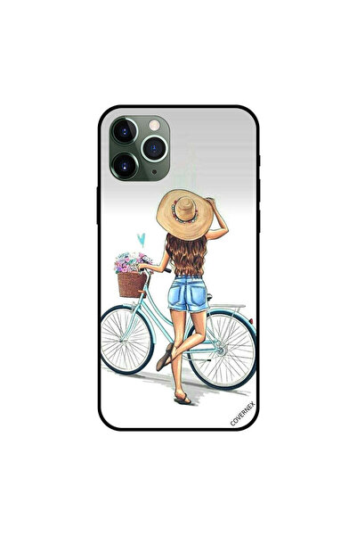 Covernex غطاء حماية لجهاز iPhone 11 Pro بتصميم فتاة أنيقة مع دراجة