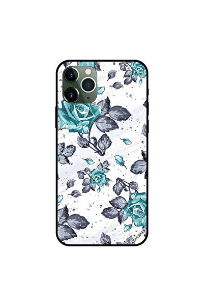 Covernex غطاء حماية لجهاز iPhone 11 Pro بتصميم زهور خضراء وأوراق سوداء ورسمة ...