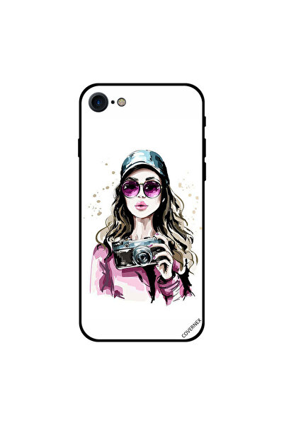 Covernex غطاء حماية لجهاز iPhone 8 باللون الوردي، فتاة زجاجية جاهزة للالتقاط