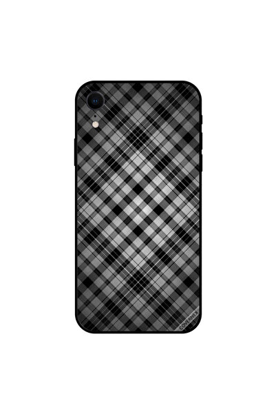 Covernex غطاء حماية لجهاز iPhone XR بخطوط باللونين الأبيض والأسود على القماش