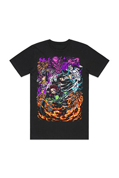 Flood Of Style Tricou unisex cu desen anime Demon Slayer Anime Kamado Tanjiro...