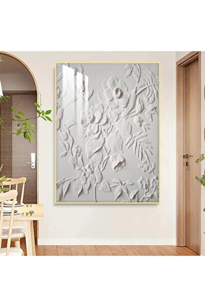 Marktna لوحة جدارية خشبية مطبوعة بتصميم جبسية مع برواز ذهبي و طبقة من الاكرلي...