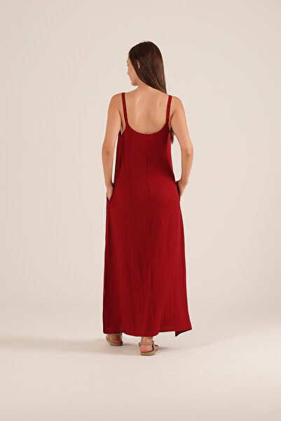 Paw Garage Women's Rose Tela Strap Maxi Length Side Slit Dress