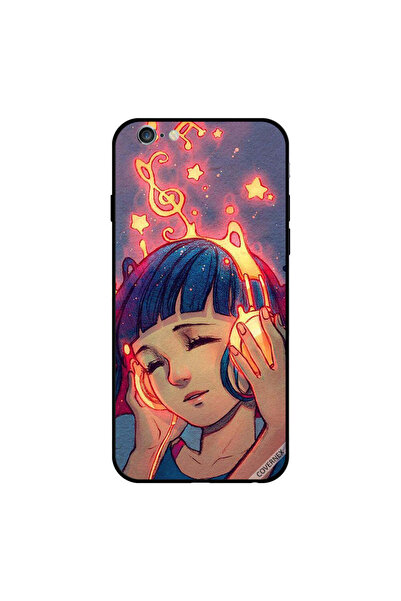Covernex غطاء حماية لجهاز iPhone 6 Plus بطبعة فتاة صغيرة تستمع إلى الموسيقى