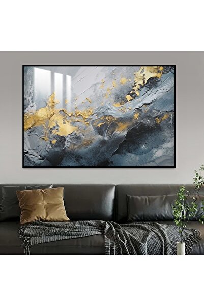 4gdran لوحة جدارية خشبية فاخرة بتصميم الفن التشكيلي مع برواز اسود و طبقة من ا...