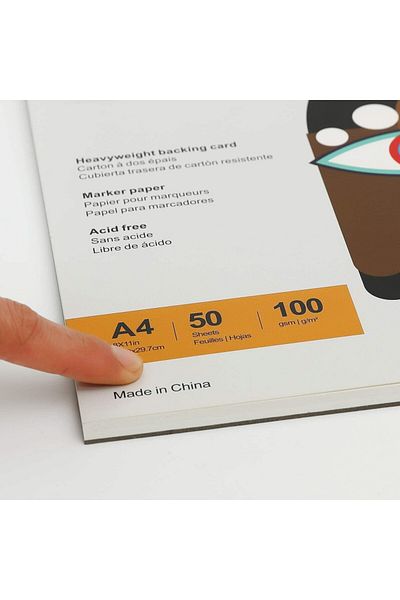 Mancola Set of 4 packs with 50 sheets of Mancola drawing paper, paper, white, A4/ A5