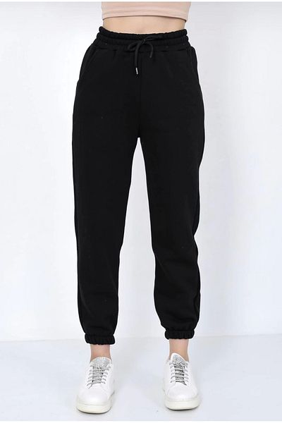Zerenyus Pantaloni de sport cu trei fire cu ridicare negru
