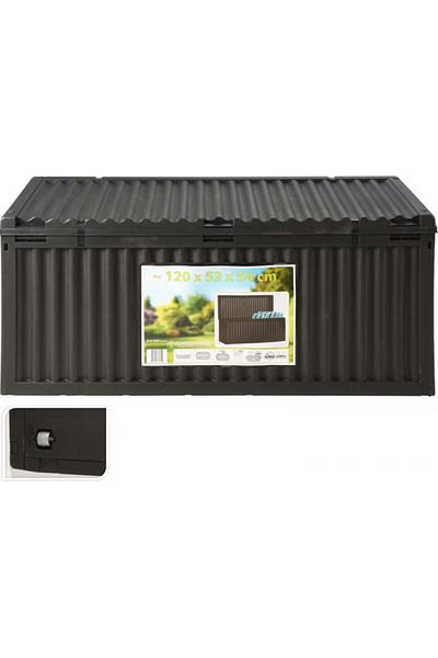 Koopman Exterior Storage Box with Lid, Durable Plastic, 120x52x54 cm, with Wheels