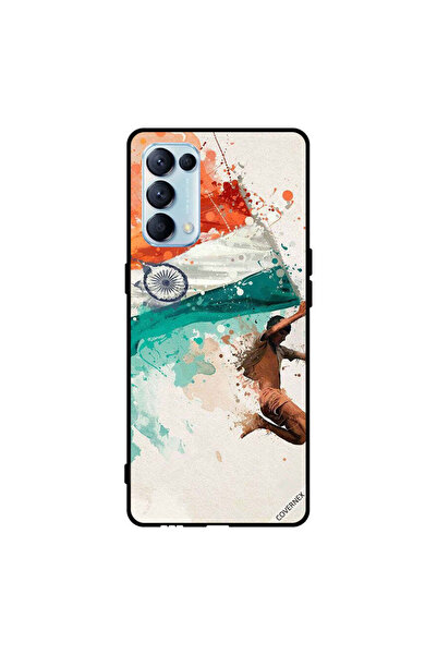 Covernex غطاء حماية لهاتف Oppo Reno5 Pro 5G يحمل علم الهند أثناء الطيران