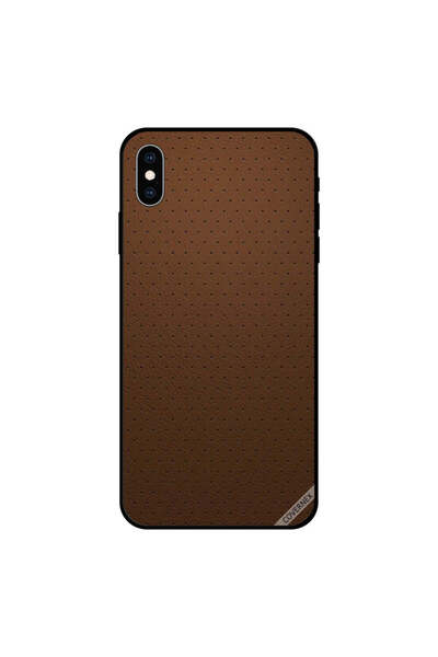 Covernex غطاء حماية لجهاز iPhone XS MAX بنقشة جلدية منقّطة باللون البني