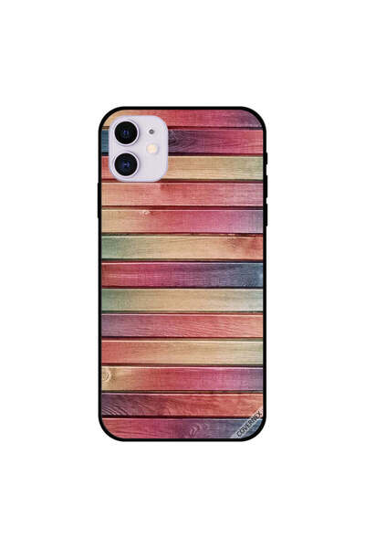 Covernex غطاء حماية لجهاز iPhone 11 بنمط خطوات خشبية ملونة