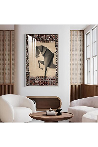 4gdran لوحة جدارية خشبية بتصميم حصان مع برواز فضي و طبقة من الاكرليك الشفاف