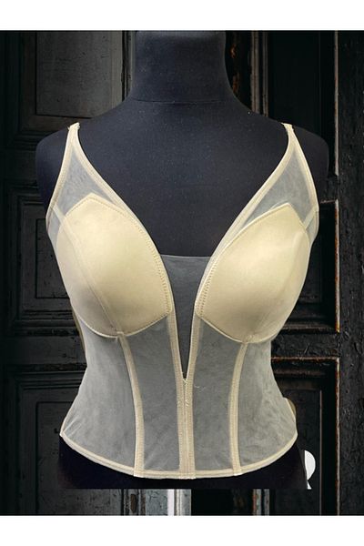 MODA Skin Strap Corset Wedding Dress-Engagement Ready Size-Bustier