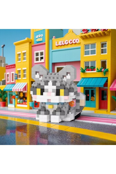 MEKANSM | Petday | Duman Pati Kendin Yap – American Shorthair Kedi Sevimli 3D Yapboz Mini BlokSet(251 Parça)