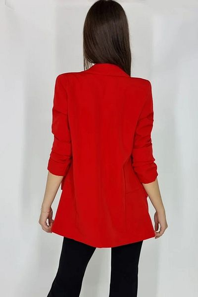FashionForYou BLUMY casual jacket, medium length with flaps, RED, Size XL/2XL, XL/2XL