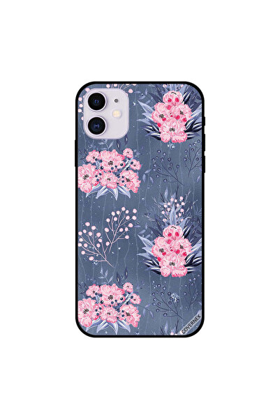Covernex غطاء حماية لجهاز iPhone 11 بنقشة زهور وردية رمادية داكنة
